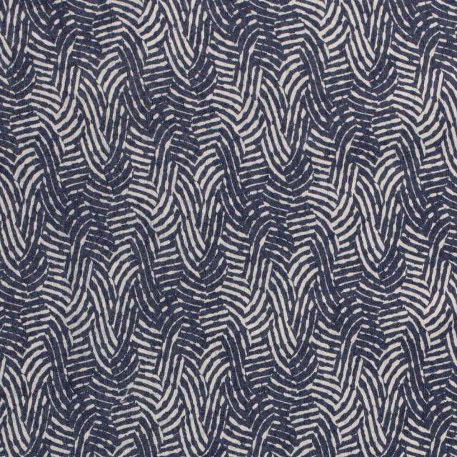 Tissu Jeans stretch Motifs abstraits sur fond Bleu marine