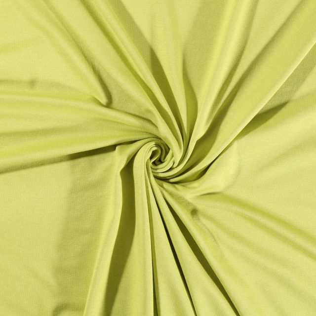 Tissu Jersey Viscose uni Vert chartreuse x10cm