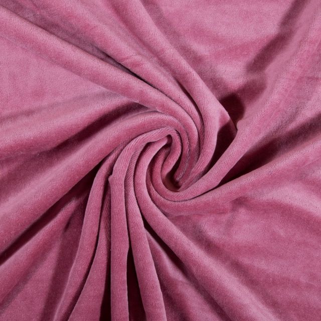 Tissu Jersey Velours tout doux Vieux rose x10cm