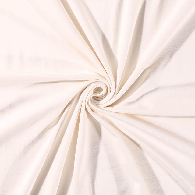 Tissu Jersey Coton uni Ecru - Par 10 cm