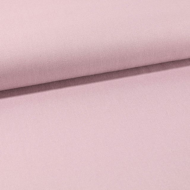 Tissu Toile Coton Canvas uni Vieux rose - Par 10 cm