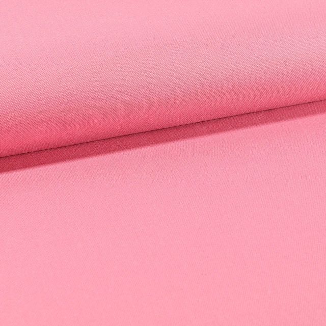 Tissu Toile Coton Canvas uni Rose - Par 10 cm