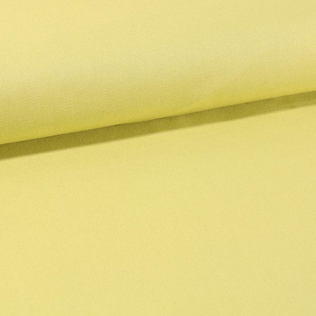 Tissu Toile Coton Canvas uni Vert Anis - Par 10 cm