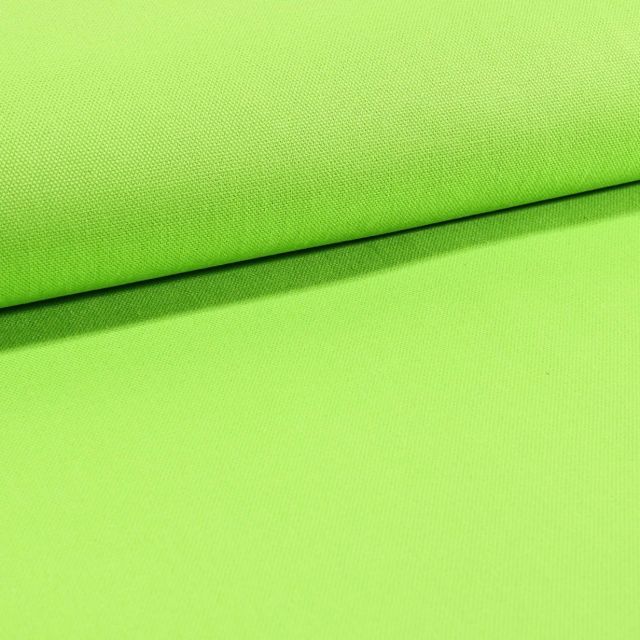 Tissu Toile Coton Canvas uni Vert Pomme - Par 10 cm