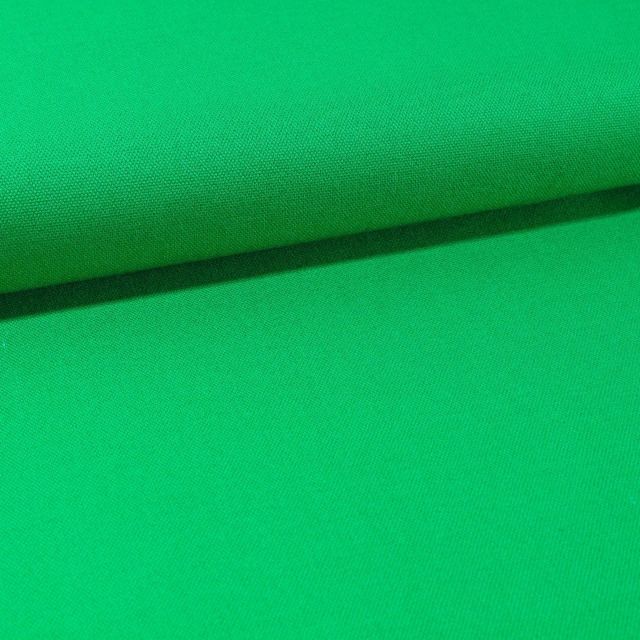 Tissu Toile Coton Canvas uni Vert Gazon - Par 10 cm