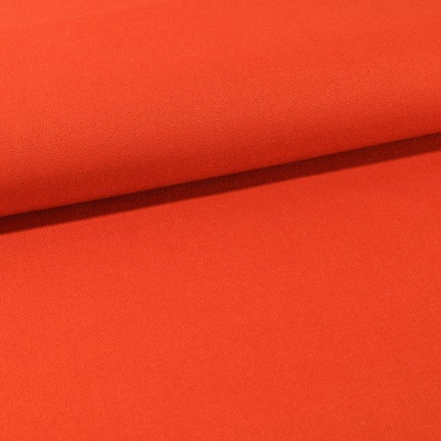 Tissu Toile Coton Canvas uni Brique - Par 10 cm