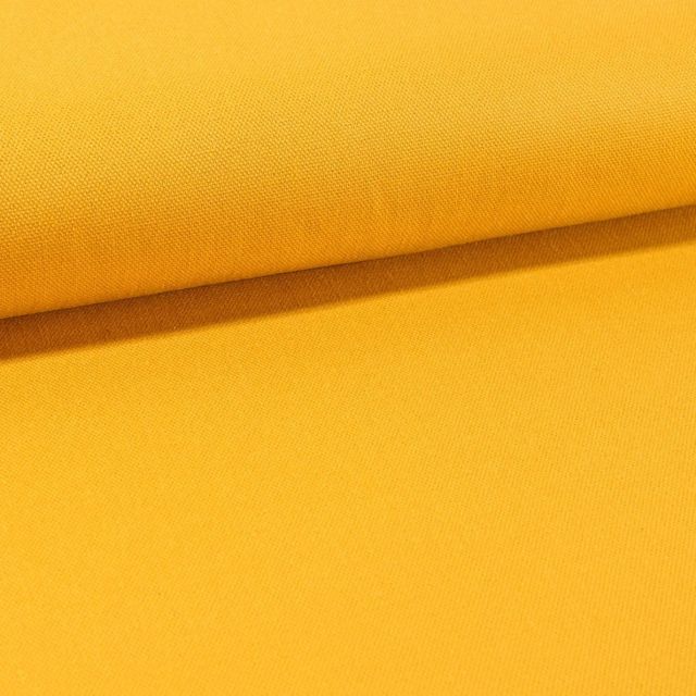 Tissu Toile Coton Canvas uni Curcuma - Par 10 cm