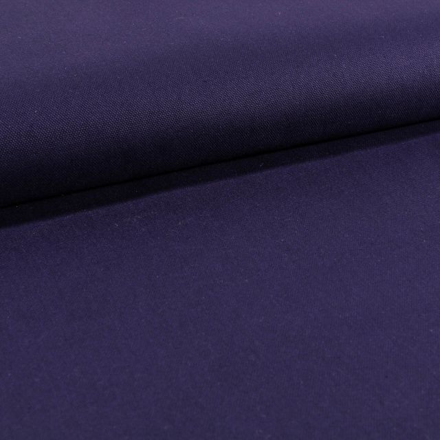 Tissu Toile Coton Canvas uni Violet Foncé - Par 10 cm