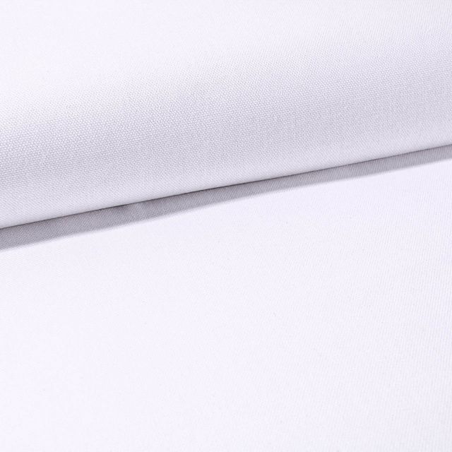 Tissu Toile Coton Canvas uni Blanc - Par 10 cm