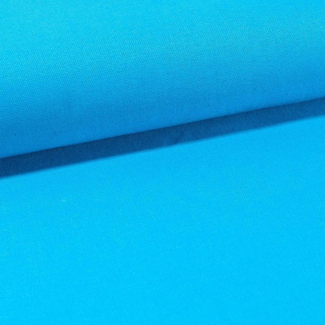 Tissu Toile Coton Canvas uni Turquoise - Par 10 cm