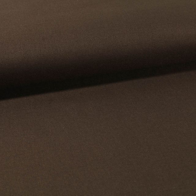 Tissu Toile Coton Canvas uni Marron - Par 10 cm