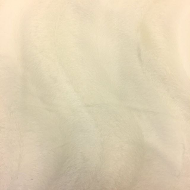 Tissu Velours Peau de bête Ours polaire Blanc cassé x10cm