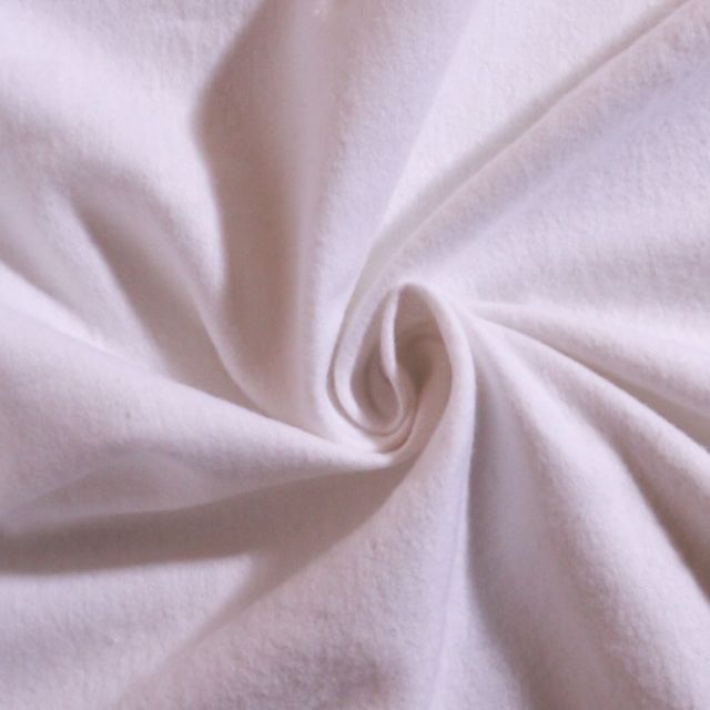 Tissu Flanelle de coton uni Blanc - Par 10 cm