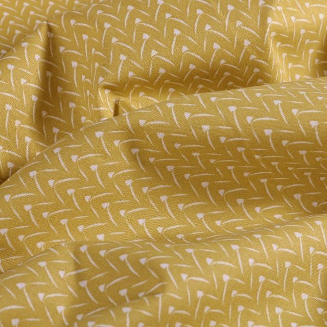 Tissu Coton imprimé Arty Arc sur fond Vert anis - Par 10 cm