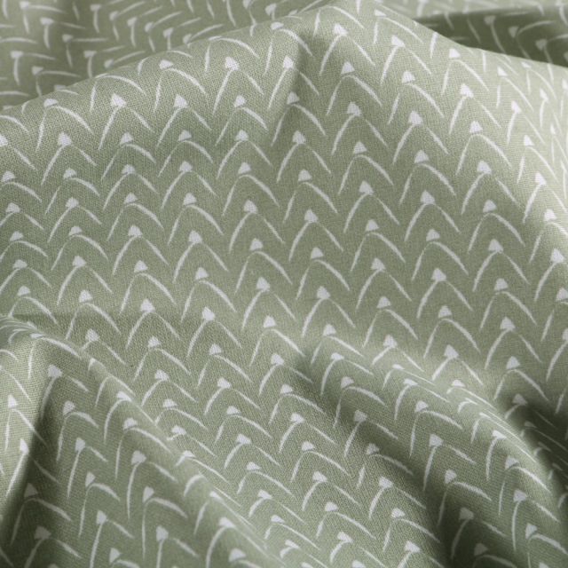 Tissu Coton imprimé Arty Arc sur fond Vert clair - Par 10 cm