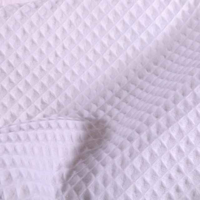 Tissu Nid d'abeille Blanc x10cm