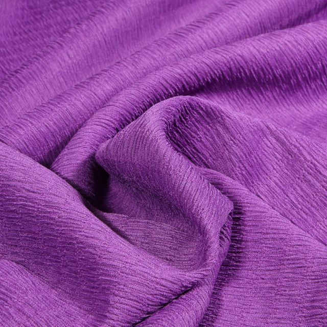 Tissu Crépon Teinture extensible uni Violet