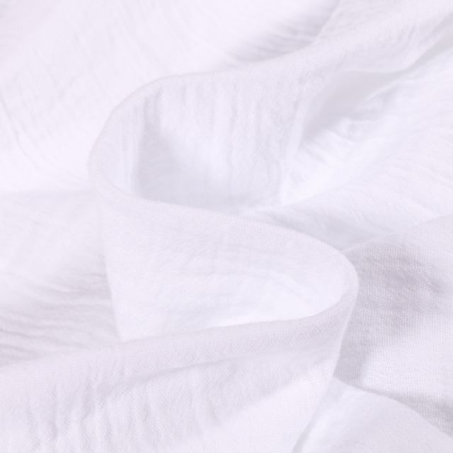 Tissu Double gaze grande largeur uni Blanc