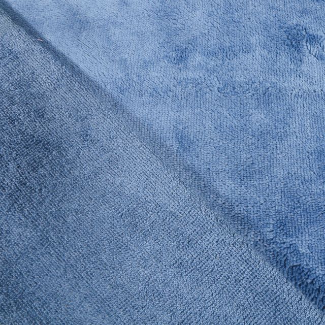 Tissu Micro Éponge Bambou Bleu