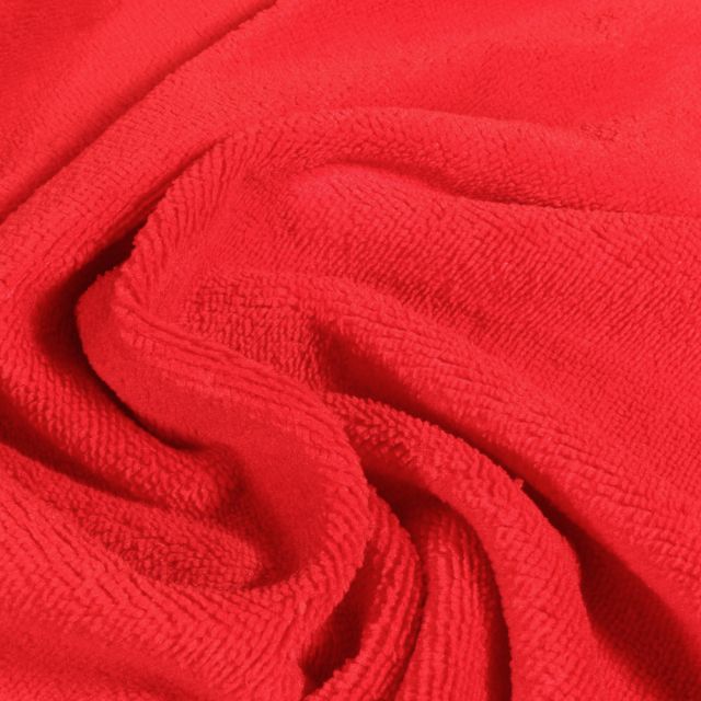 Tissu Micro Éponge Bambou Rouge
