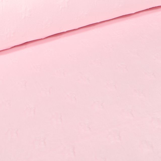 Tissu Minky Ultra doux Etoiles  Rose blush