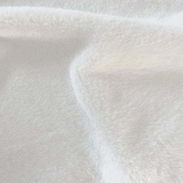 Tissu Fausse fourrure Lapin uni Blanc