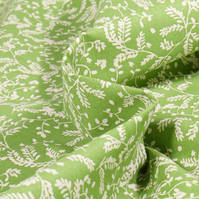 Tissu Coton imprimé Arty Razeo sur fond Vert