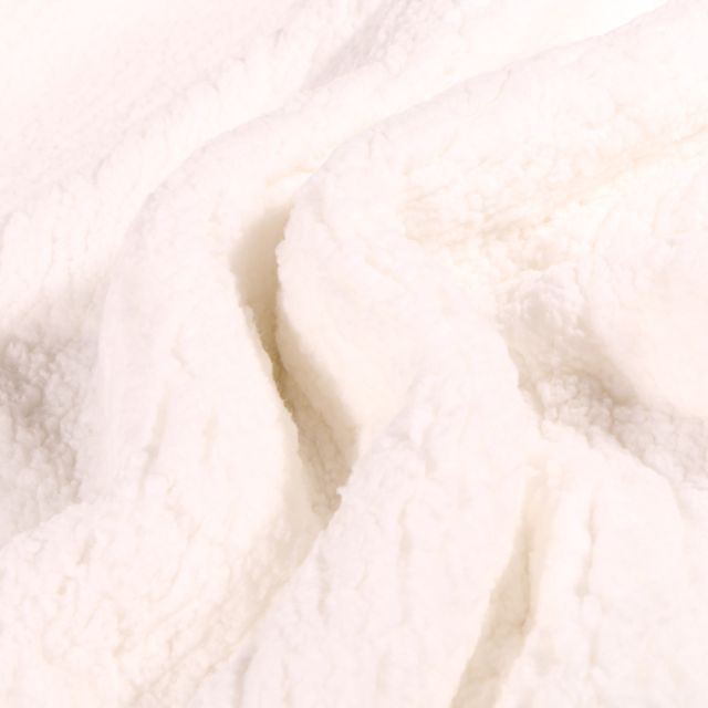 Tissu Fausse fourrure Sherpa Blanc