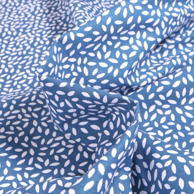 Tissu Coton imprimé Arty Stili sur fond Bleu