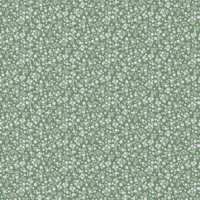 Tissu Coton imprimé Suzette sur fond Vert