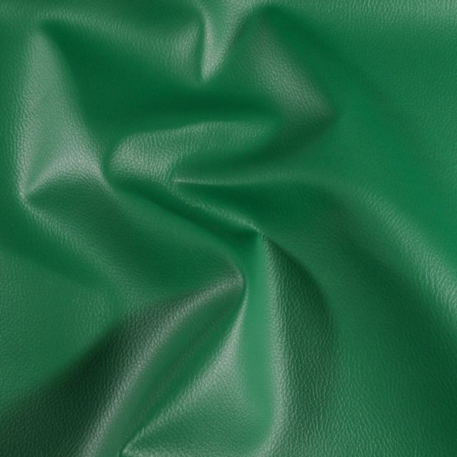 Coupon Simili cuir d'ameublement uni Vert prairie - 50 x 70 cm
