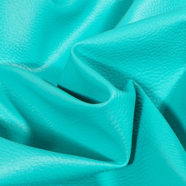 Coupon Simili cuir d'ameublement uni Turquoise - 50 x 70 cm