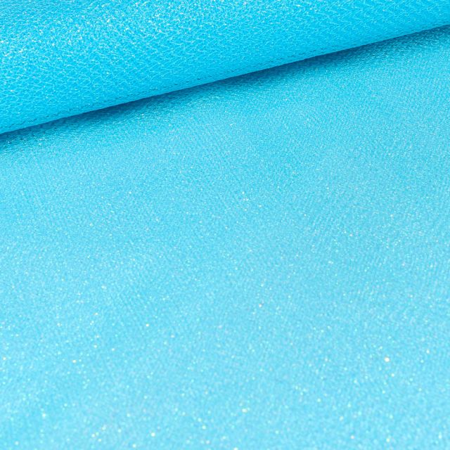 Tissu Tulle souple métallisé Bleu turquoise
