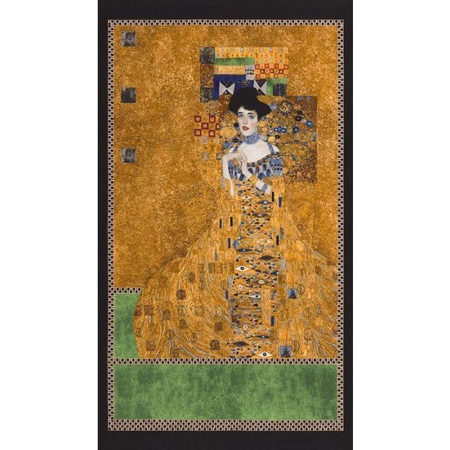 Tissu Robert Kaufman Gustav Klimt Femme sur fond Or - Par panneau de 60 cm