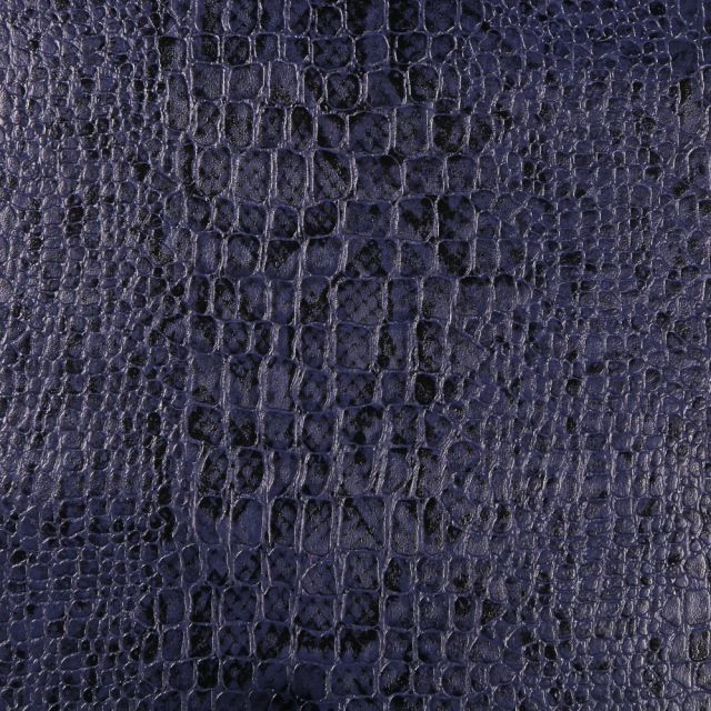 Tissu Simili cuir Croco snake Bleu marine - Par 10 cm