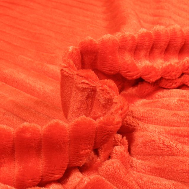 Tissu Minky Ultra doux côtelé Orange