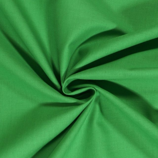 Tissu Coton uni Vert - Par 10 cm