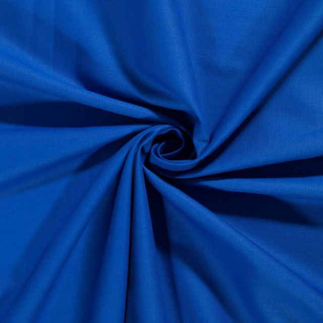 Tissu Coton uni Bleu roi - Par 10 cm