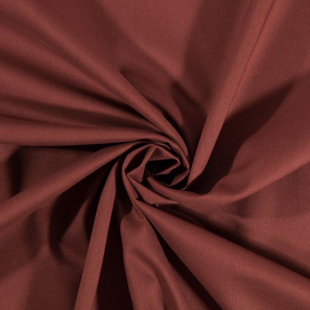 Tissu Coton uni Marron - Par 10 cm