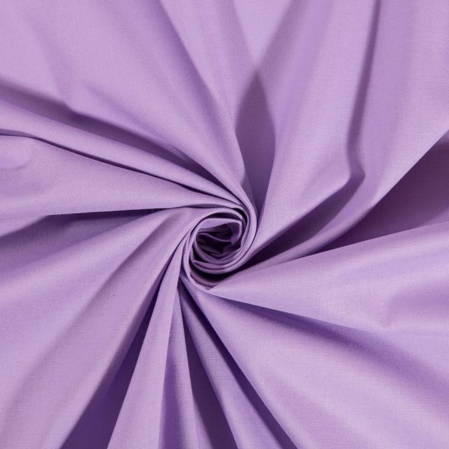 Tissu Coton uni Lilas - Par 10 cm