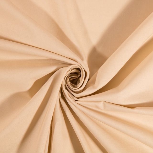 Tissu Coton uni Beige foncé -Par 10 cm