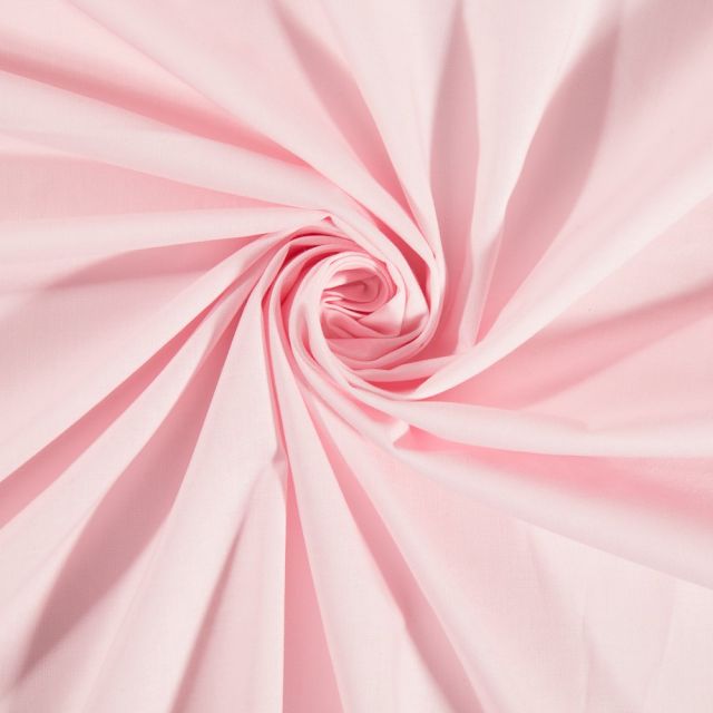 Tissu Coton uni Rose pâle - Par 10 cm
