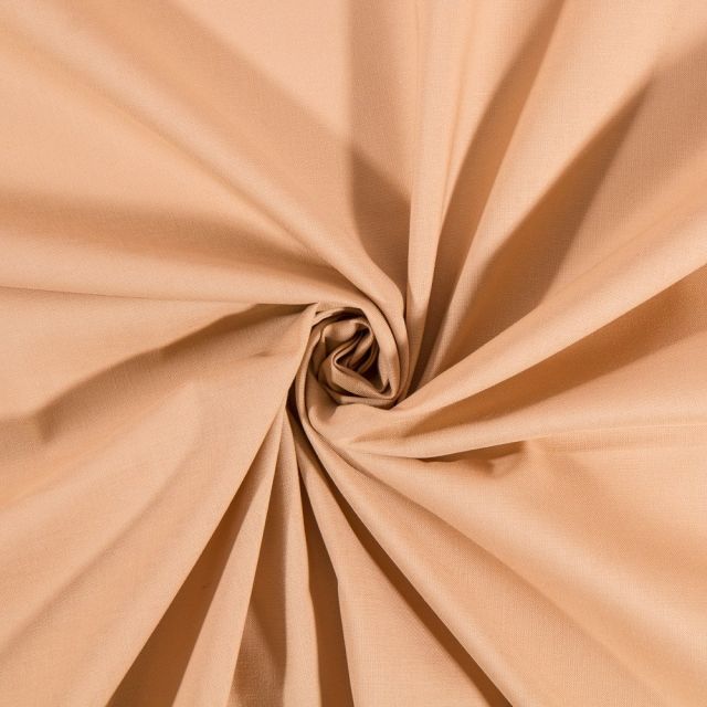 Tissu Coton uni Camel - Par 10 cm