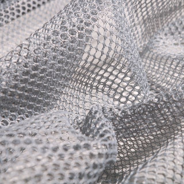 Tissu Filet Vrac mesh Gris acier - Par 10 cm