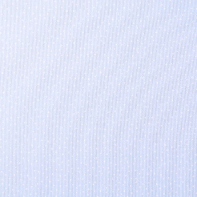 Tissu Piqué de Coton Pois blancs sur fond Bleu ciel - Par 10 cm
