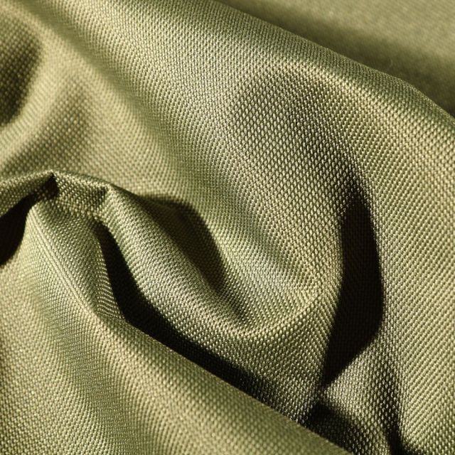 Tissu Toile à sac envers PVC déperlant ultra robuste Vert kaki - Par 10 cm