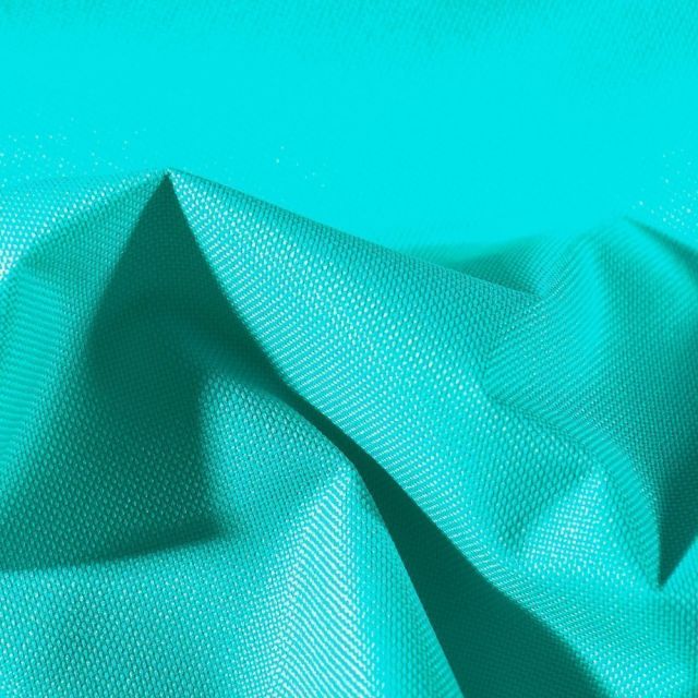 Tissu Toile à sac envers PVC déperlant ultra robuste Vert émeraude - Par 10 cm