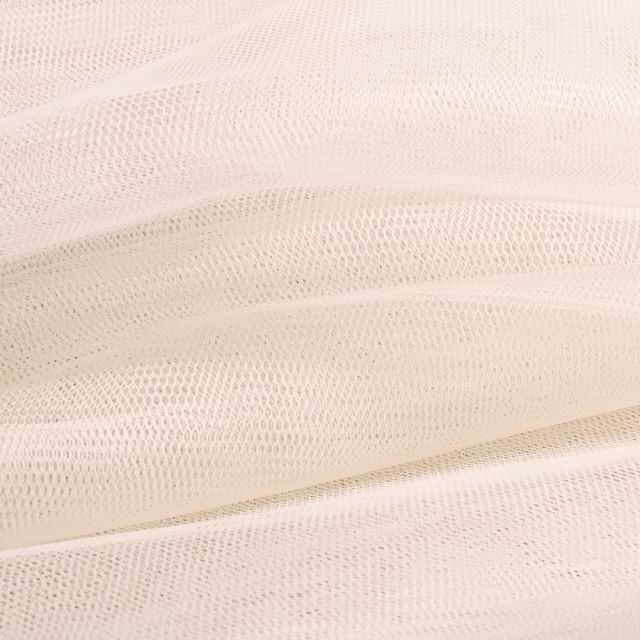Tissu Tulle souple grande largeur uni Blanc cassé