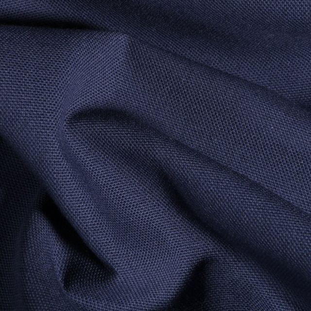 Tissu Toile de coton uni Grande largeur Bleu indigo - Par 10 cm