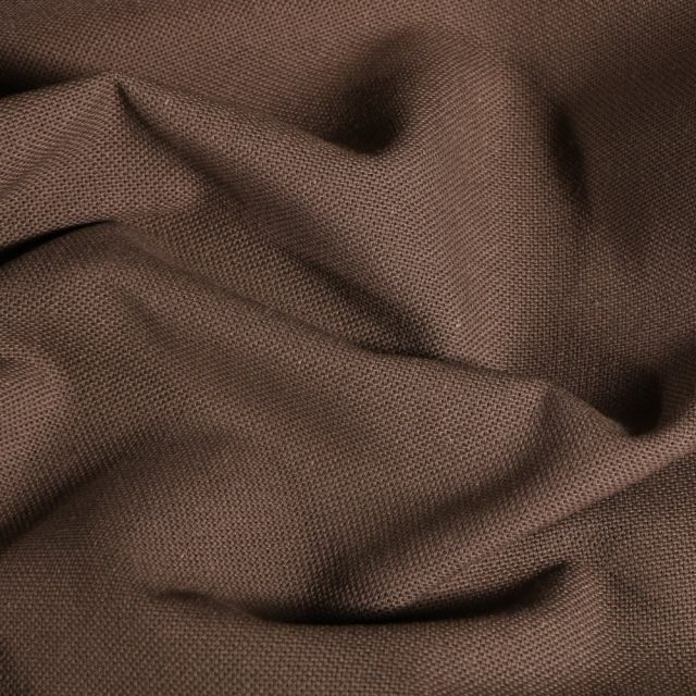 Tissu Toile de coton uni Grande largeur Taupe - Par 10 cm